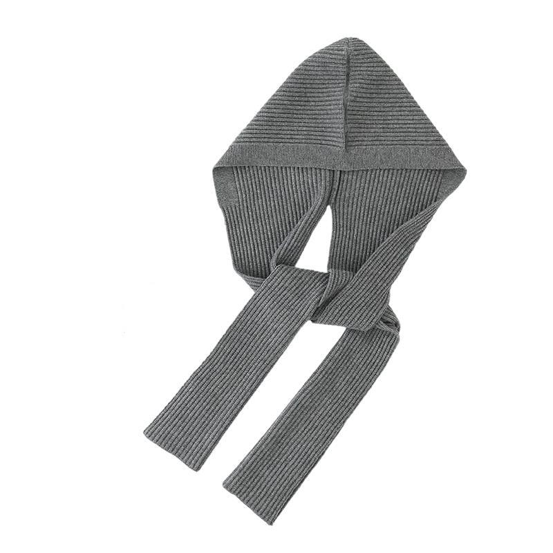 Echarpe Col Capuche Femme Gris Clair 56-58cm