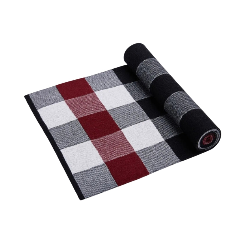 Écharpe Homme Chic Bordeaux et Gris 180*30cm