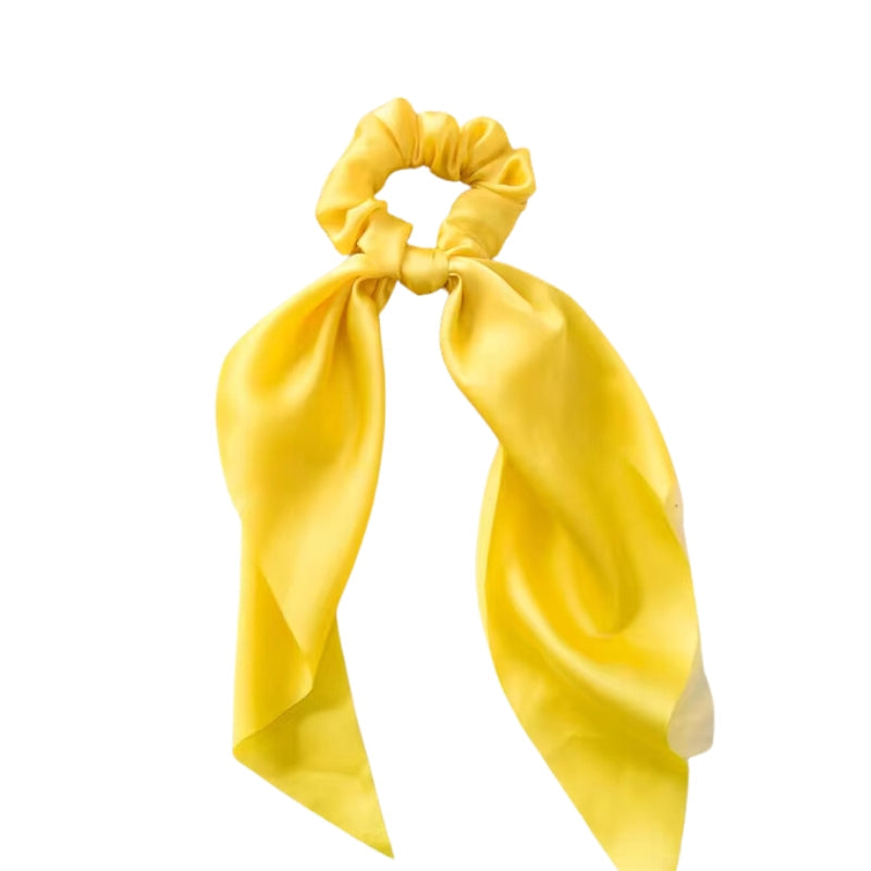 Chouchou Foulard Satin Jaune