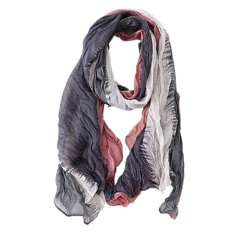 Chèche Femme Tendance Gris et Rose 75*195cm