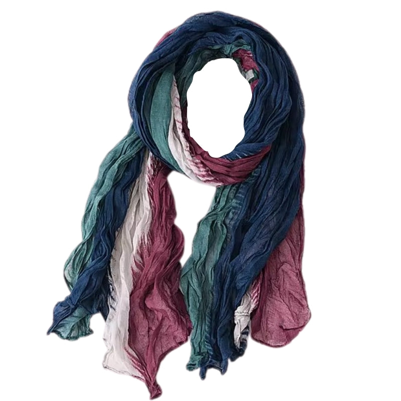 Chèche Femme Tendance Vert Foncé et Bordeaux 75*195cm