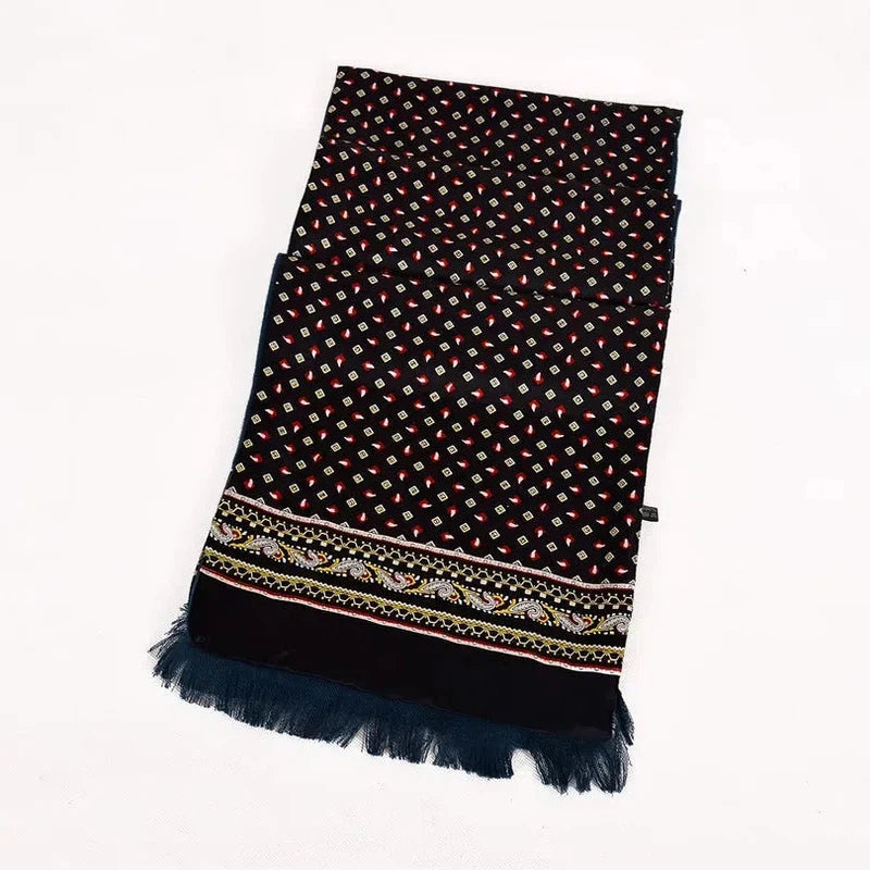 Foulard Echarpe en Soie Homme Noir