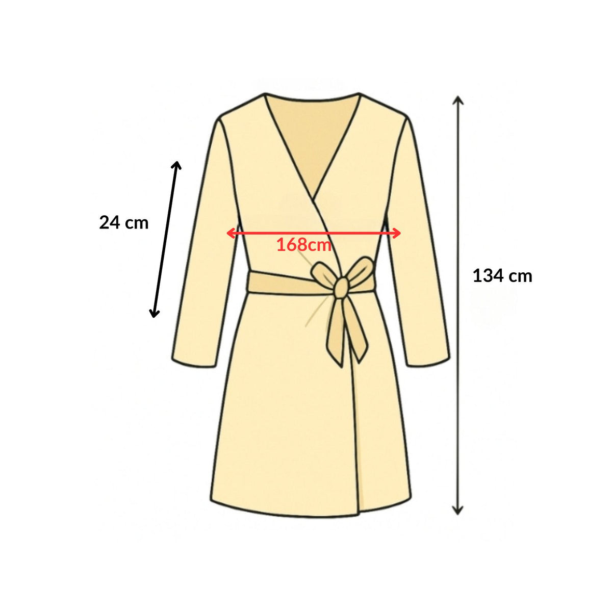 Kimono de Plage Vintage Ethnique guide des dimensions - Beige