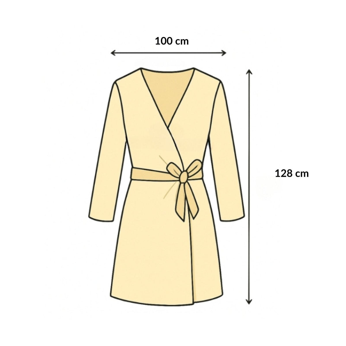Long Kimono de Plage Imprimé Léopard guide des dimensions - Blanc - Beige - Vert