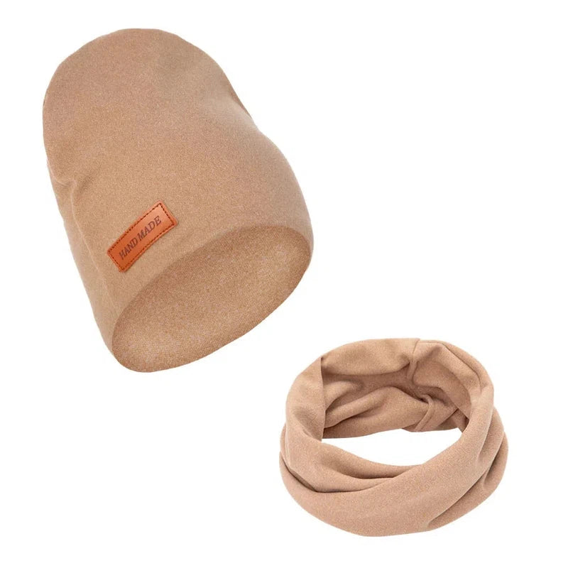 Ensemble Bonnet Snood Enfant Beige