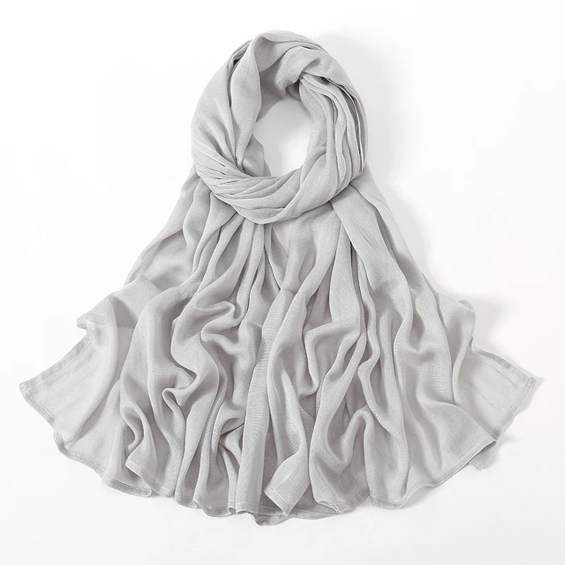 Foulard Femme pour Hijab Gris Clair 190*85cm