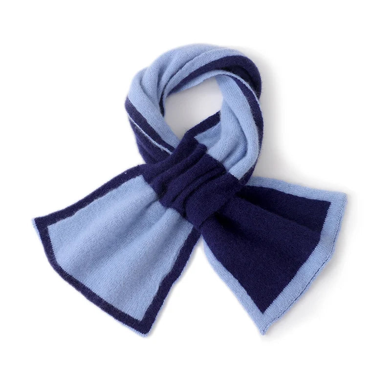 Écharpe Cachemire Bleu Marine Bleu 83*18cm