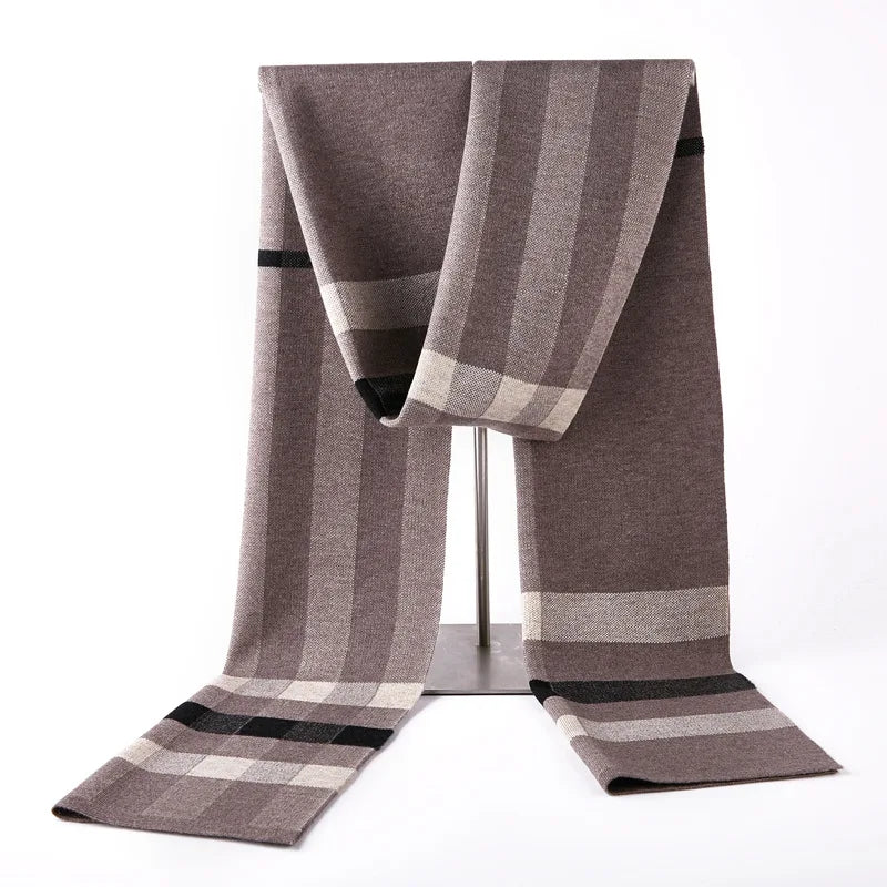 Écharpe à Carreaux Homme Marron et Beige 180 *30cm