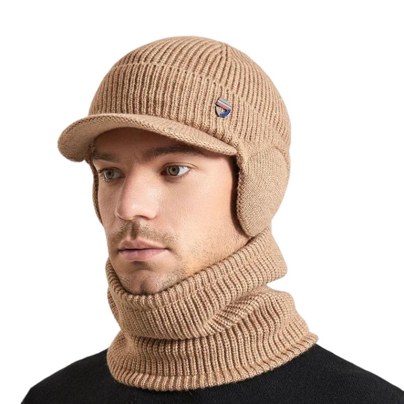 Casquette Cagoule Hiver Homme Beige 55-60cm