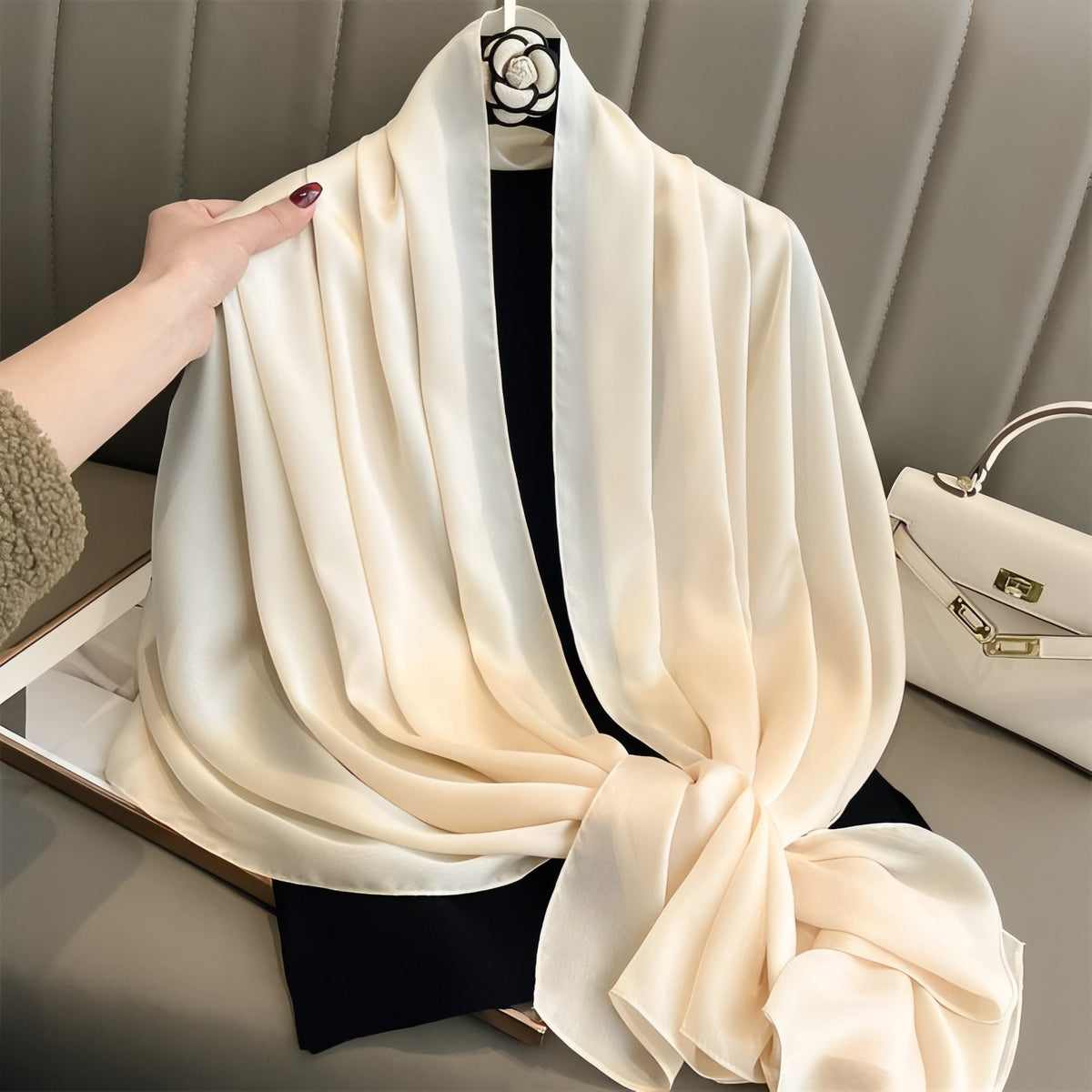 Etole Mousseline Mariage - Beige Crème - 90*180cm