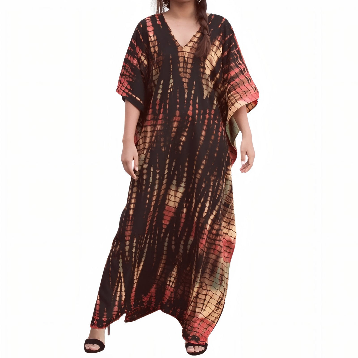 Longue Robe Tie and Dye - Marron - Unique
