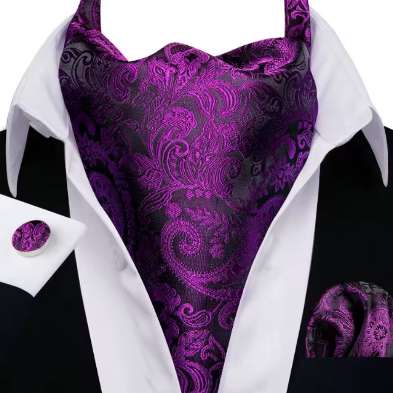 Cravate Ascot - Violet et Noir