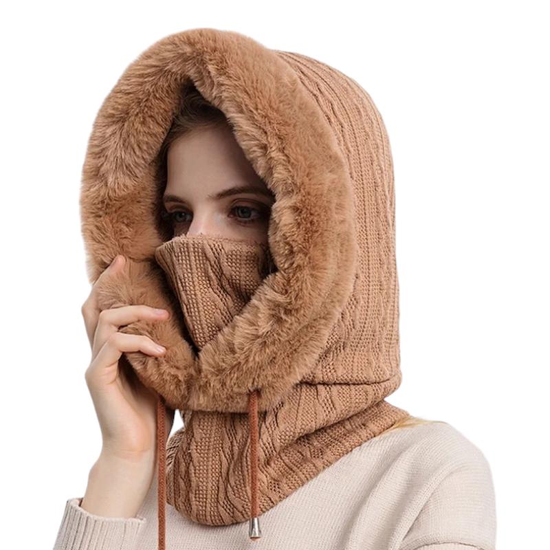 Echarpe Capuche Femme Marron