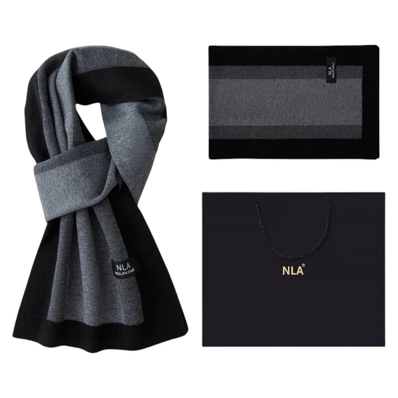 Echarpe pour Costume Homme - Gris et Noir - 180*30cm