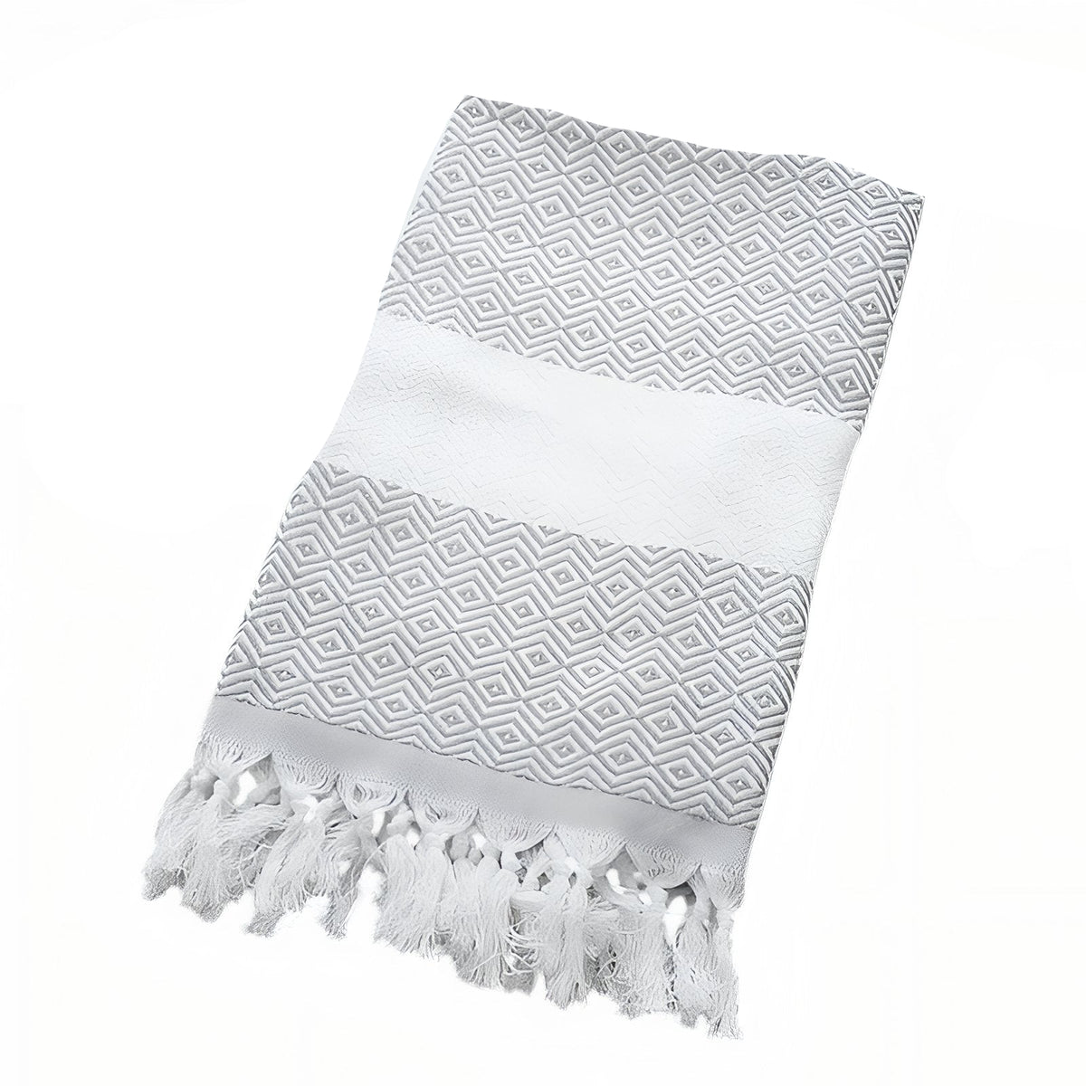 Fouta de Plage Eponge - Gris Clair - 100x180cm