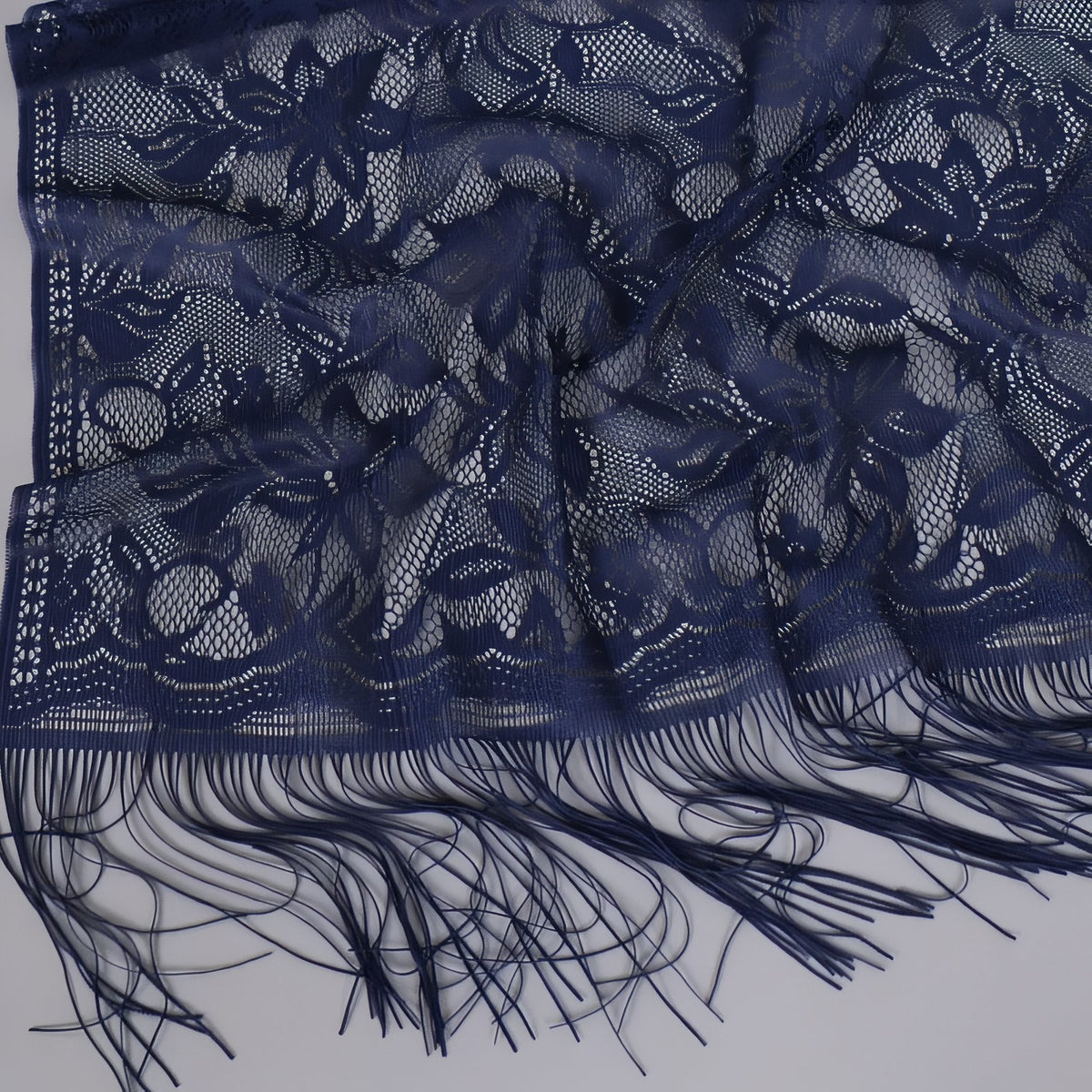 Etole Châle Style Dentelle détail de la dentelle - Noir - Bleu Marine - Blanc