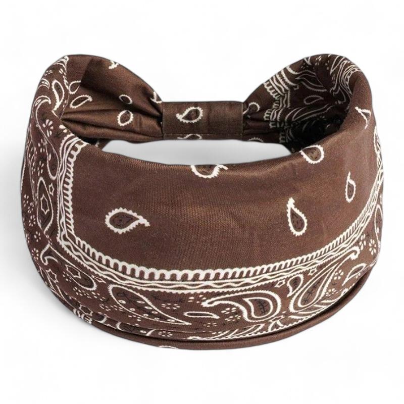 Bandana Bandeau Croisé Marron Foncé 