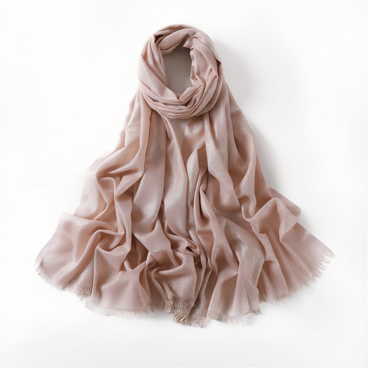 Echarpe Pailletée Femme - Beige Poudré - 200*80cm
