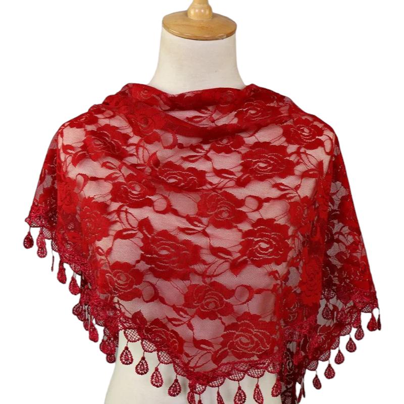 Châle Transparent Mariage Rouge 150*50cm