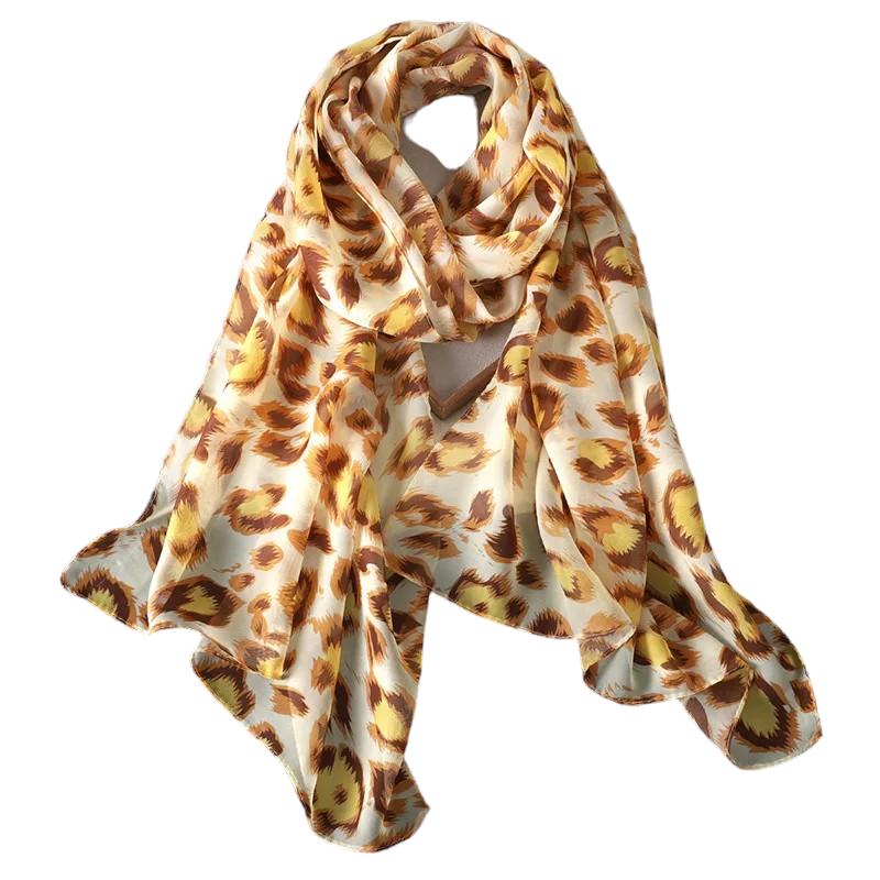 Foulard Léopard Multicolore Jaune et Marron 160*50cm