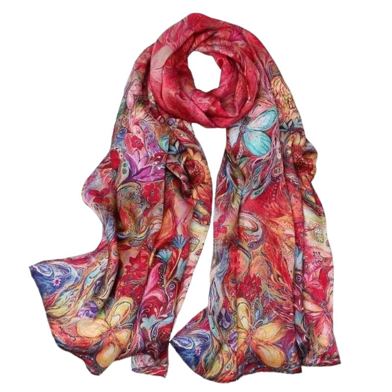 Etole Soie Chic Rose et Orange 172*55cm