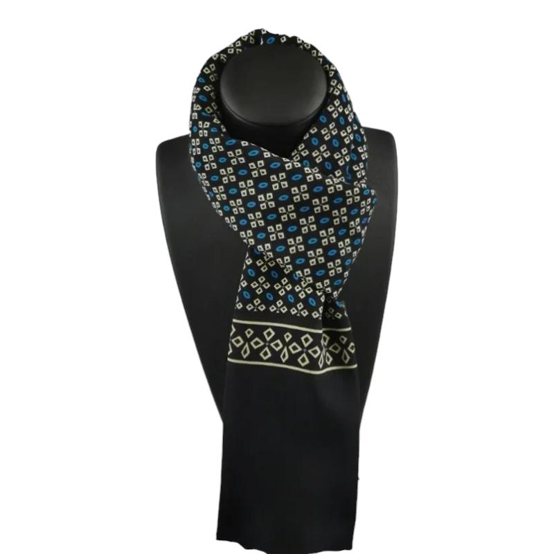 Foulard Cou pour Homme Bleu et Vert 130X28cm