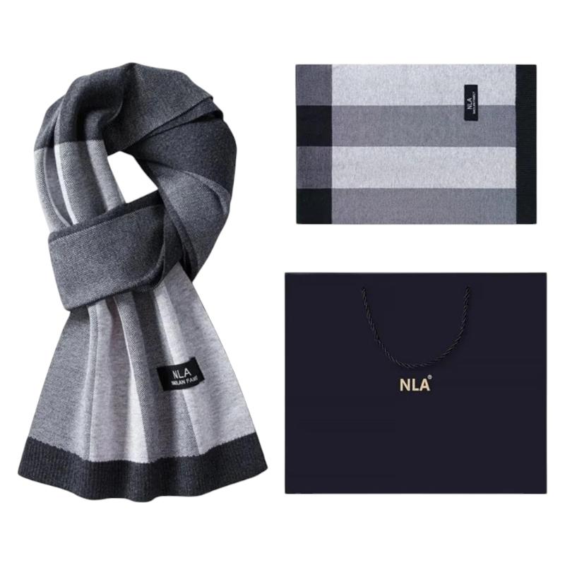 Echarpe pour Costume Homme - Noir et Nuances de Gris Clair - 180*30cm