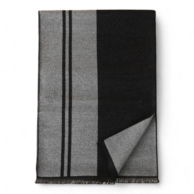 Belle Echarpe Pour Homme Gris Foncé et Argenté 180x30cm