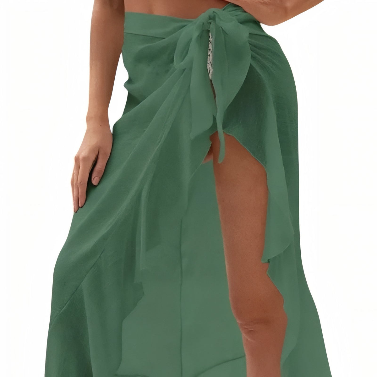 Jupe Paréo Fendue et Transparente - Vert - Unique