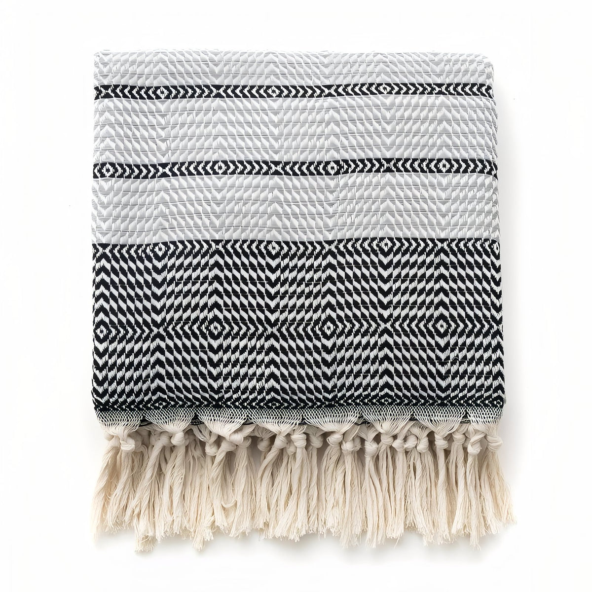 Fouta de Plage Nid d'Abeille - Gris - 130x180cm