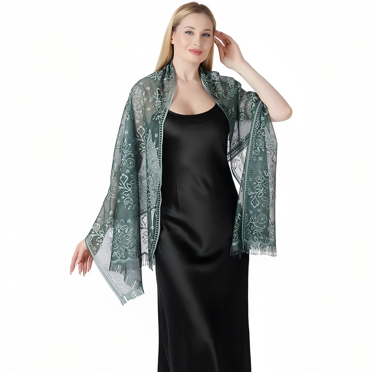 Etole de Soirée Femme - Vert Sauge - 70*180cm