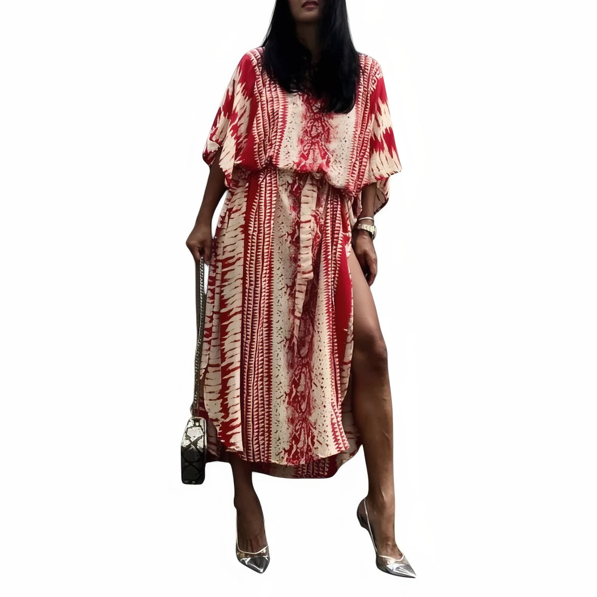 Robe de Plage Tie and Dye - Rouge - Unique