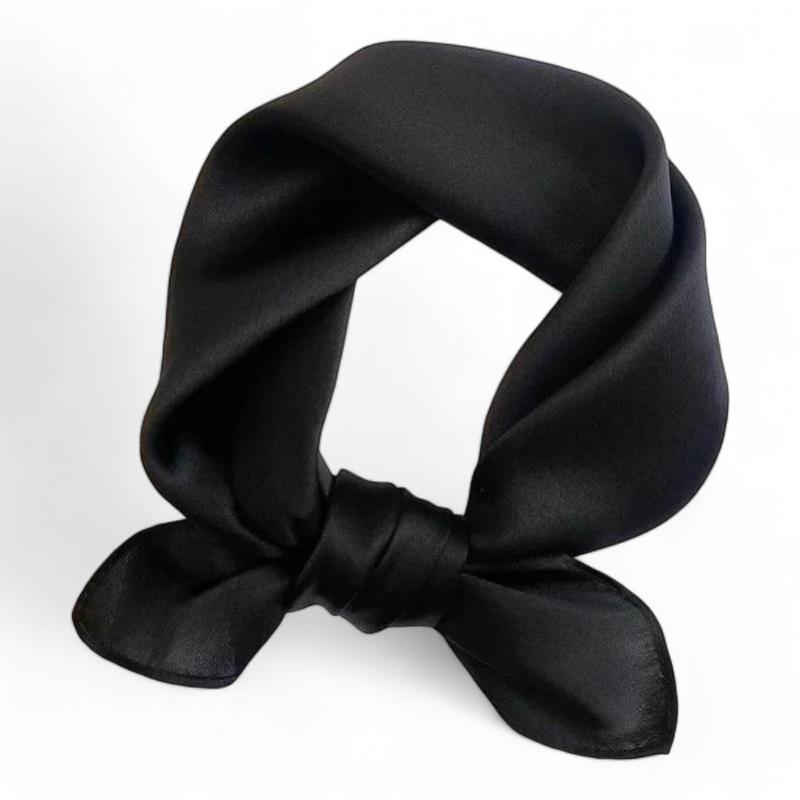 Carré De Soie Pour Homme Noir Ébène 53*53cm