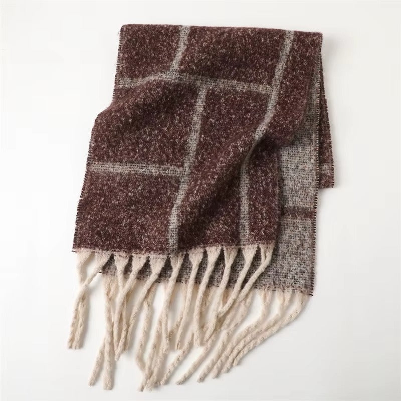 Grosse Echarpe Femme Douce - Marron - 220x42cm