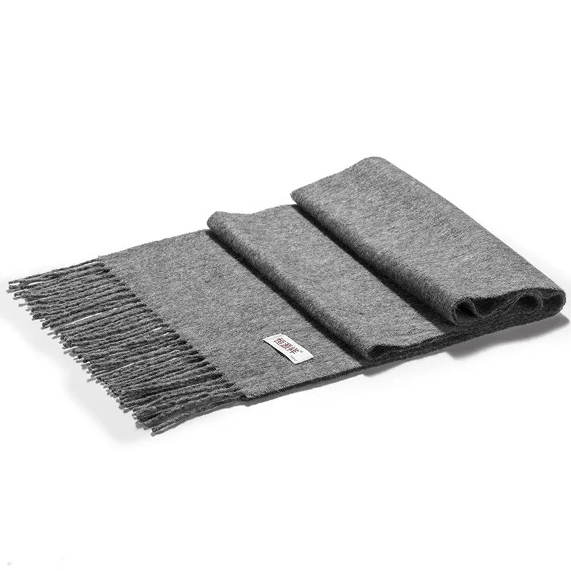 Echarpe Laine à Carreaux Homme - Gris Foncé - 180*30cm