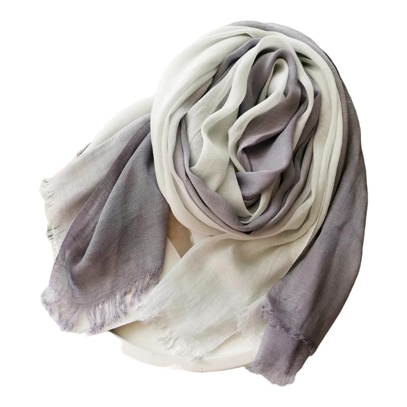 Chèche Foulard Blanc et Lavande 90*190cm