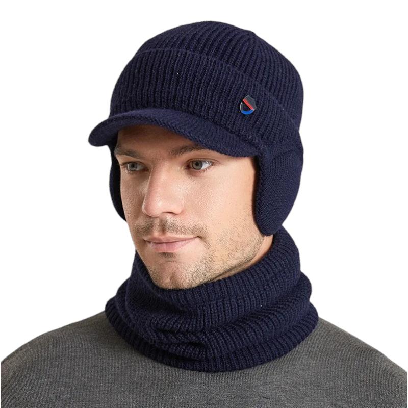 Casquette Cagoule Hiver Homme Bleu Marine 55-60cm