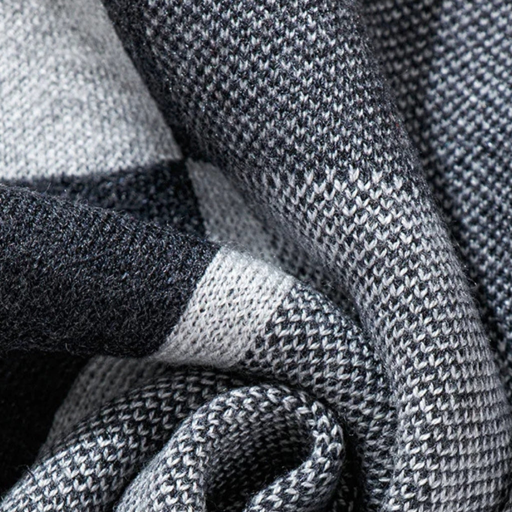 Echarpe pour Costume Homme gros plan texture tricotée - Gris et Noir - Gris Clair et Gris Foncé - Gris Foncé et Noir - Noir et Nuances de Gris Clair - Gris Charbon et Noir - Beige et Bleu Marine - Gris Foncé et Gris Clair - Gris Foncé et Beige - Noir et Blanc - Noir et Nuances de Gris - Beige et Gris Foncé - Gris et Anthracite - Beige et Anthracite - Gris Sombre et Noir - Gris Sombre et Gris Clair - Beige et Charbon