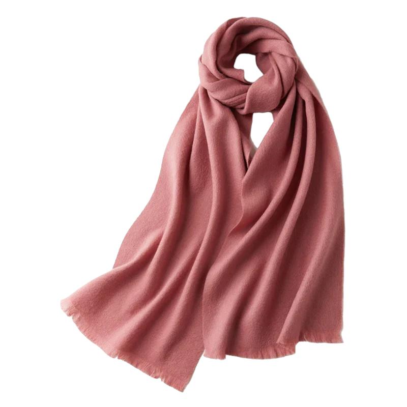 Echarpe Laine Fine Femme Rose Foncé 32*190cm