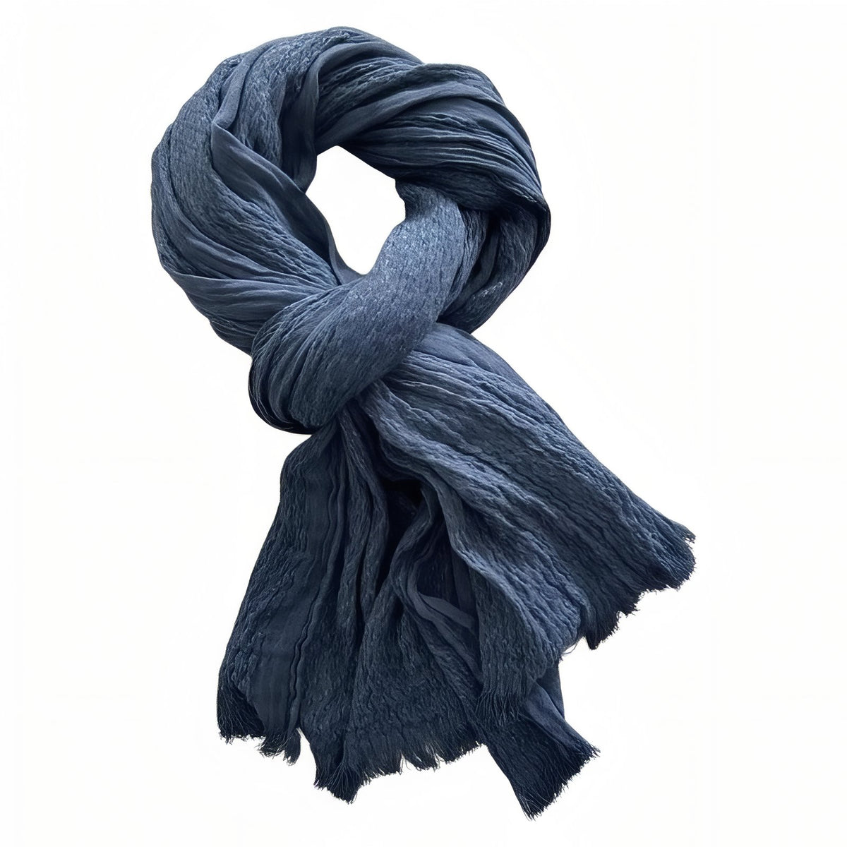 Chèche Coton Crêpé - Bleu Foncé - 200*90cm