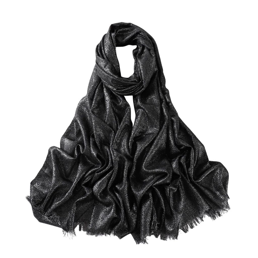Echarpe Noire Paillette - Noir Ébène - 200*80cm