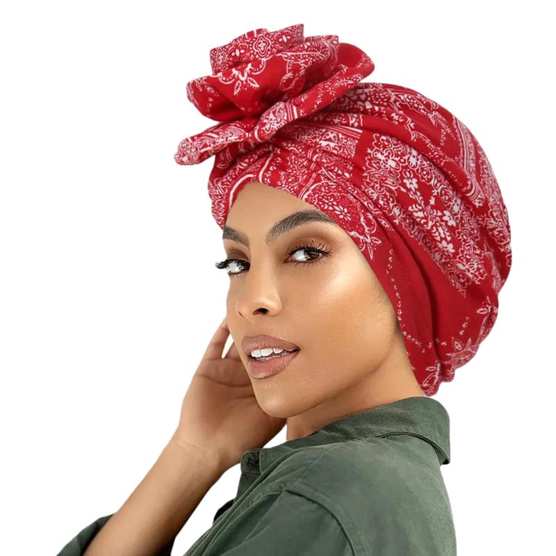 Foulard Turban Rouge et Blanc 