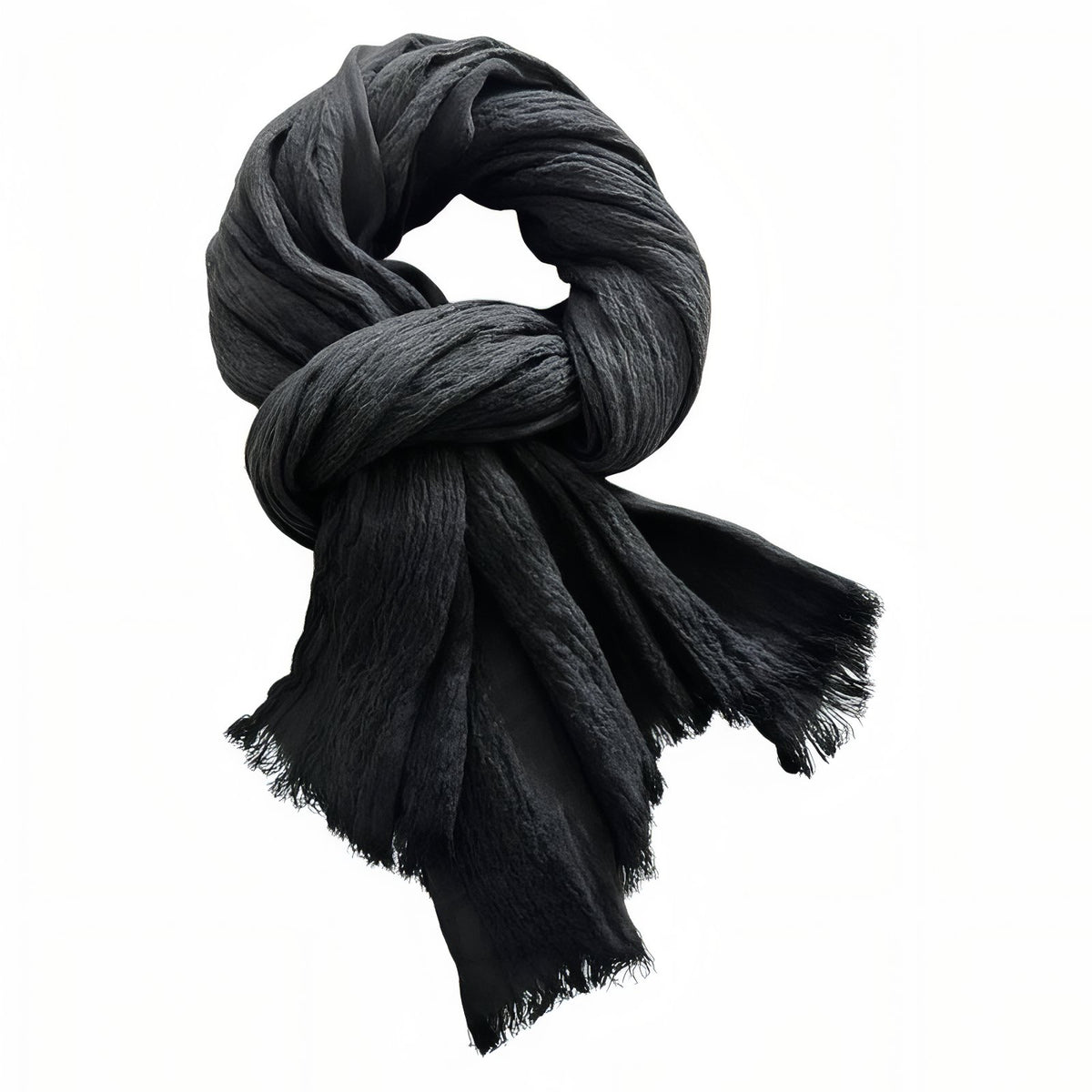 Chèche Coton Crêpé - Anthracite et Charbon - 200*90cm