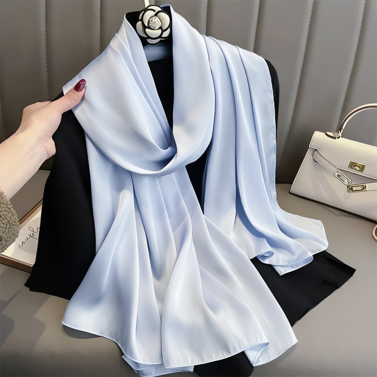 Etole Mousseline Mariage - Bleu Pâle - 90*180cm