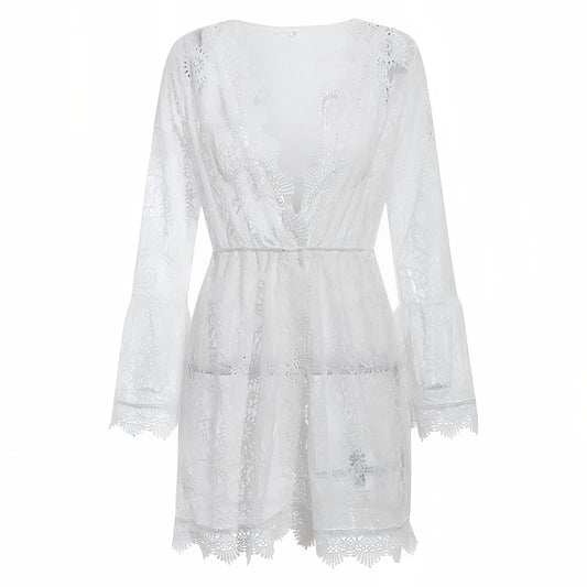 Robe Paréo Dentelle - Blanc