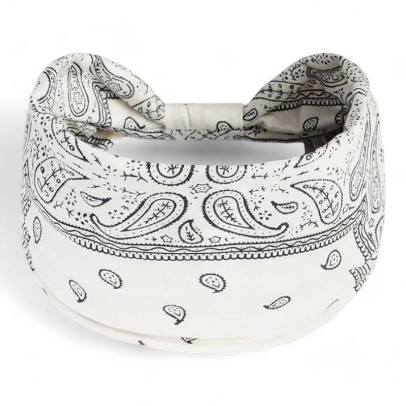 Bandana Bandeau Croisé Blanc et Noir 