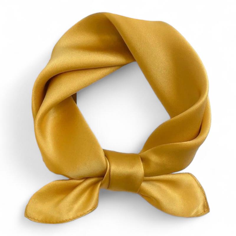 Carré De Soie Pour Homme Jaune Moutarde 53*53cm
