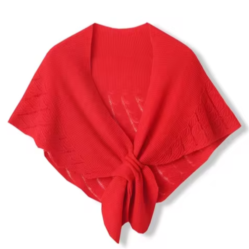 Châle en Laine Femme Rouge Vif 125*40cm