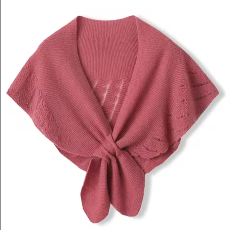 Châle en Laine Femme Rose Poudré 125*40cm