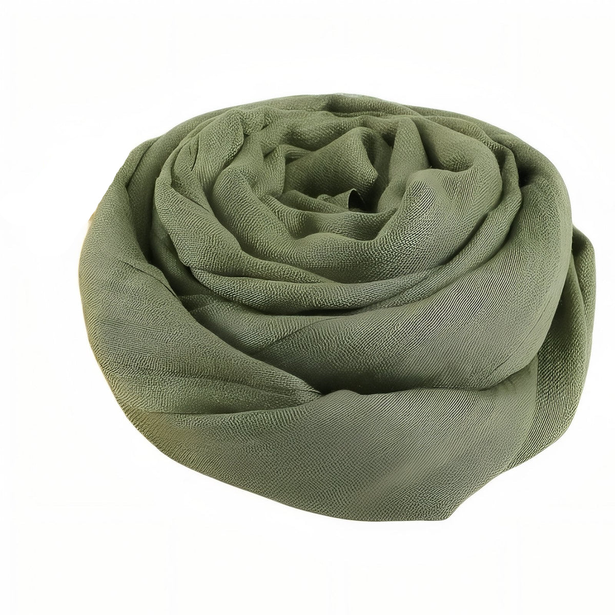 Chèche Coton De Lin Uni - Vert Olive - 195*95cm